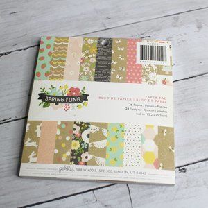 Pebbles Scrapbook Cardstock Paper Pad 6" x 6" Spring Fling 36 Sheets